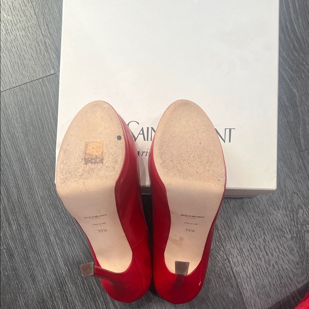 Yves Saint Laurent Vibrant Red Heels - Picture 6 of 7
